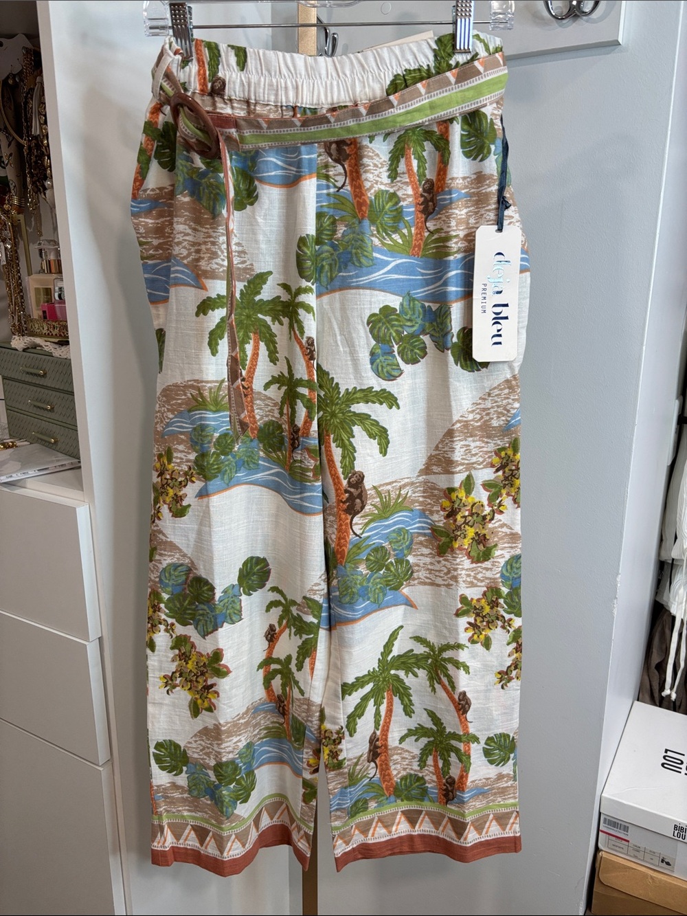 Coldwater Creek Women’s Tropical Print Wide-Leg Pants in Multi